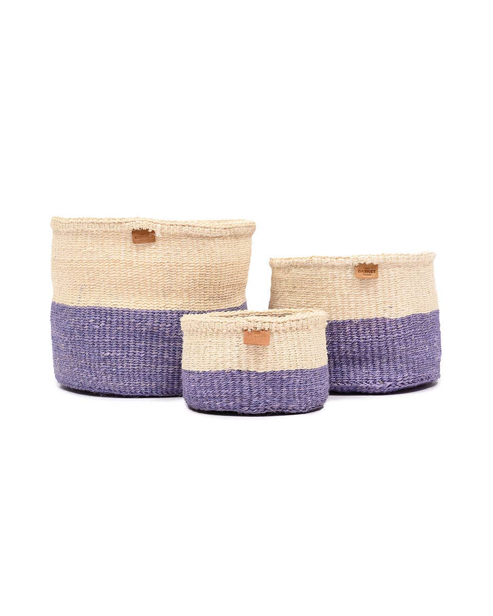 JADALA: Lavender Colour Block Woven Basket