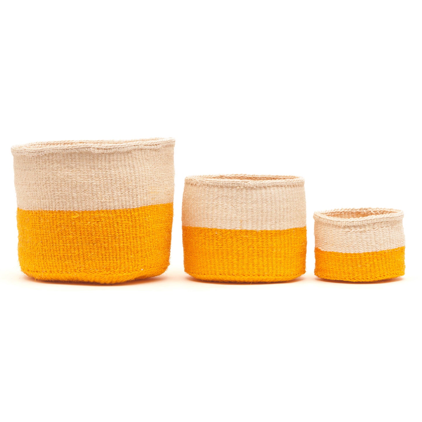 RUKIA: Orange Colour Block Woven Basket