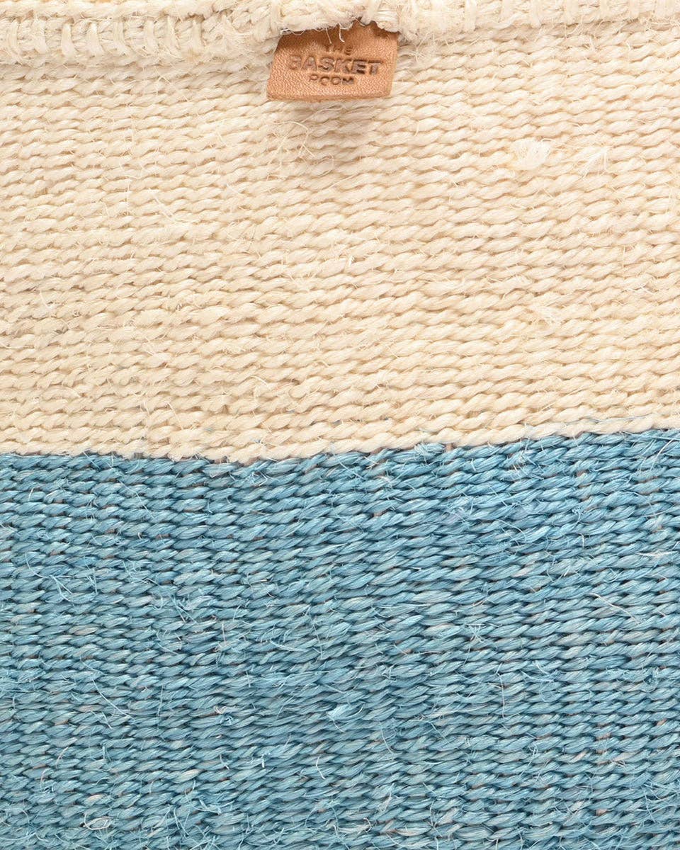 ZURI: Powder Blue Colour Block Woven Basket