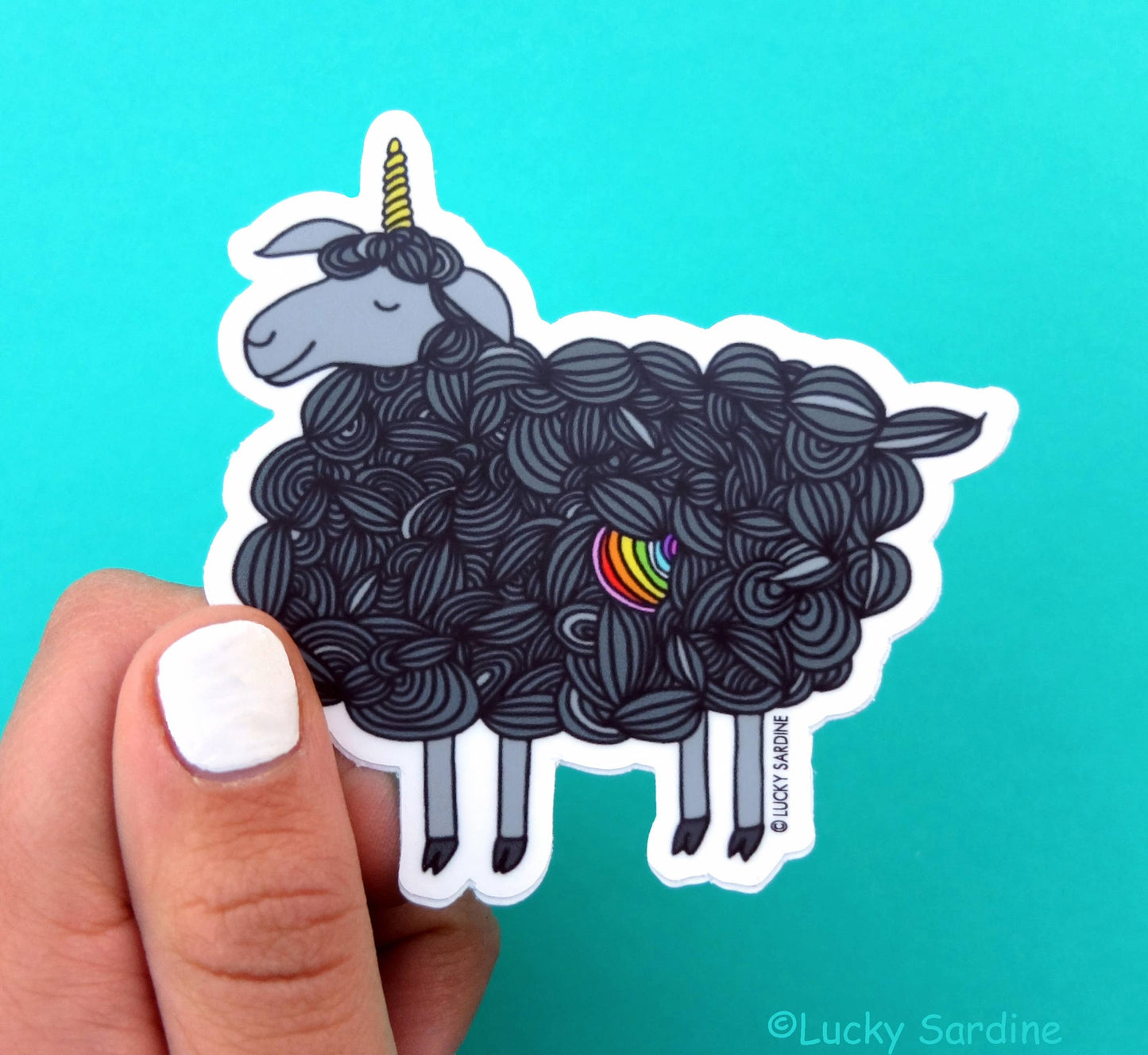 Black Sheep Unicorn, Magical Rainbow Self Love Vinyl Sticker