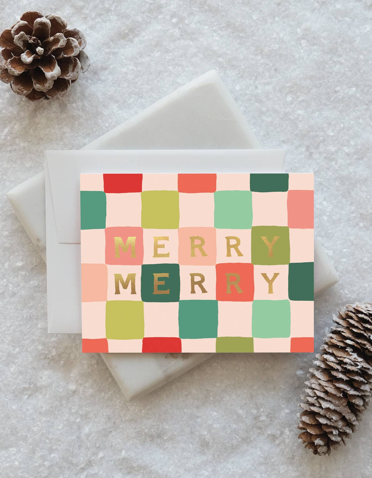 Merry Merry Checks Holiday Card - Boxed Set of 8