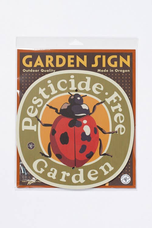 Ladybug Pesticide Free - Garden Sign