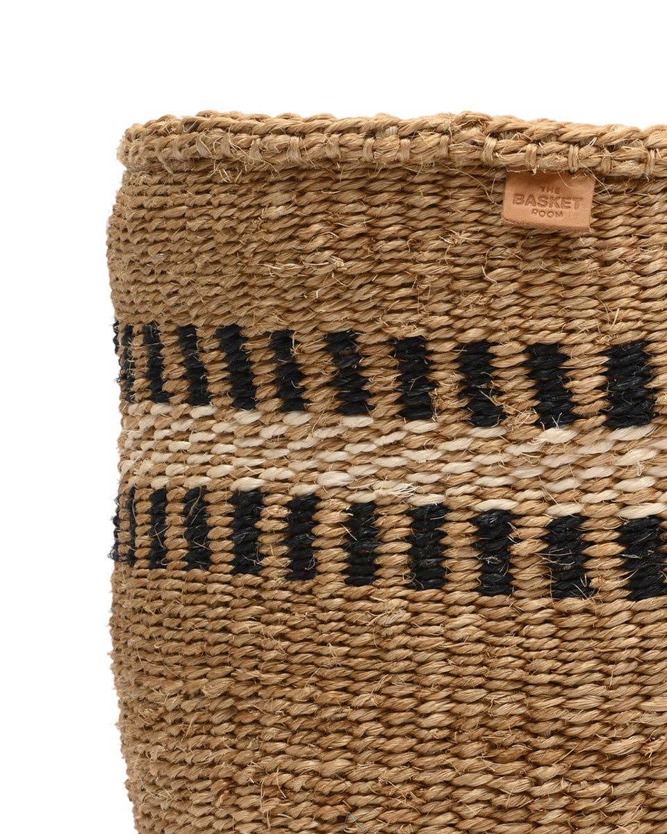 TUKIO: Charcoal Stripe Woven Storage Basket