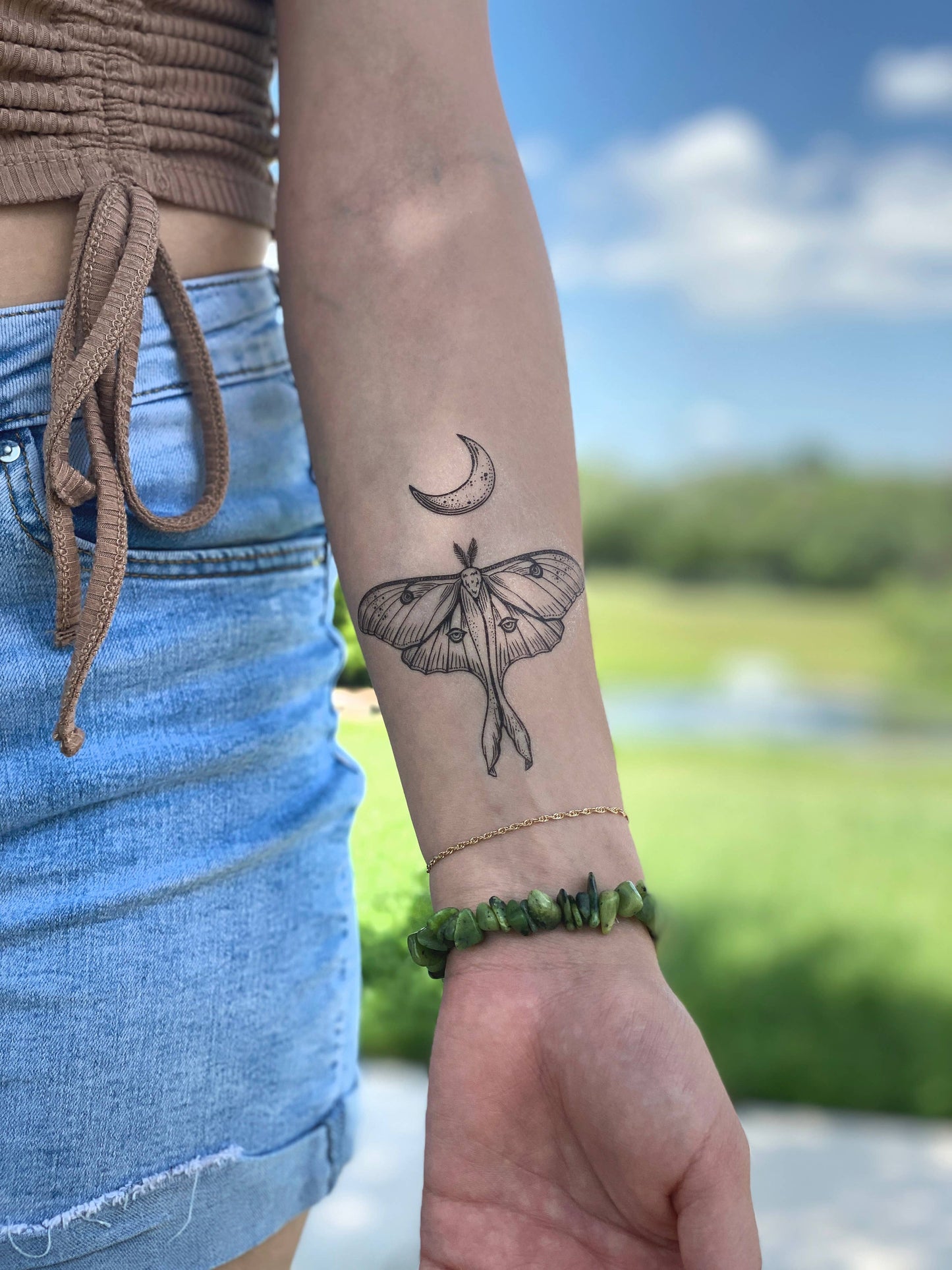 Luna Moth Temporary Tattoo