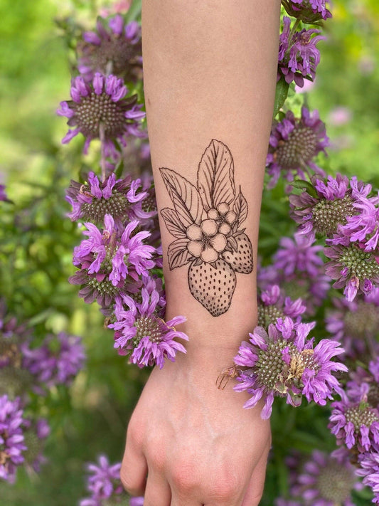 Strawberry Temporary Tattoo