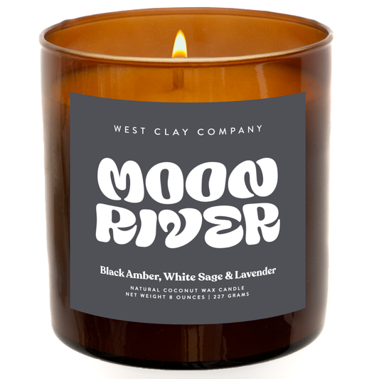 Moon River Candle - Black Amber, White Sage & Lavender ☽