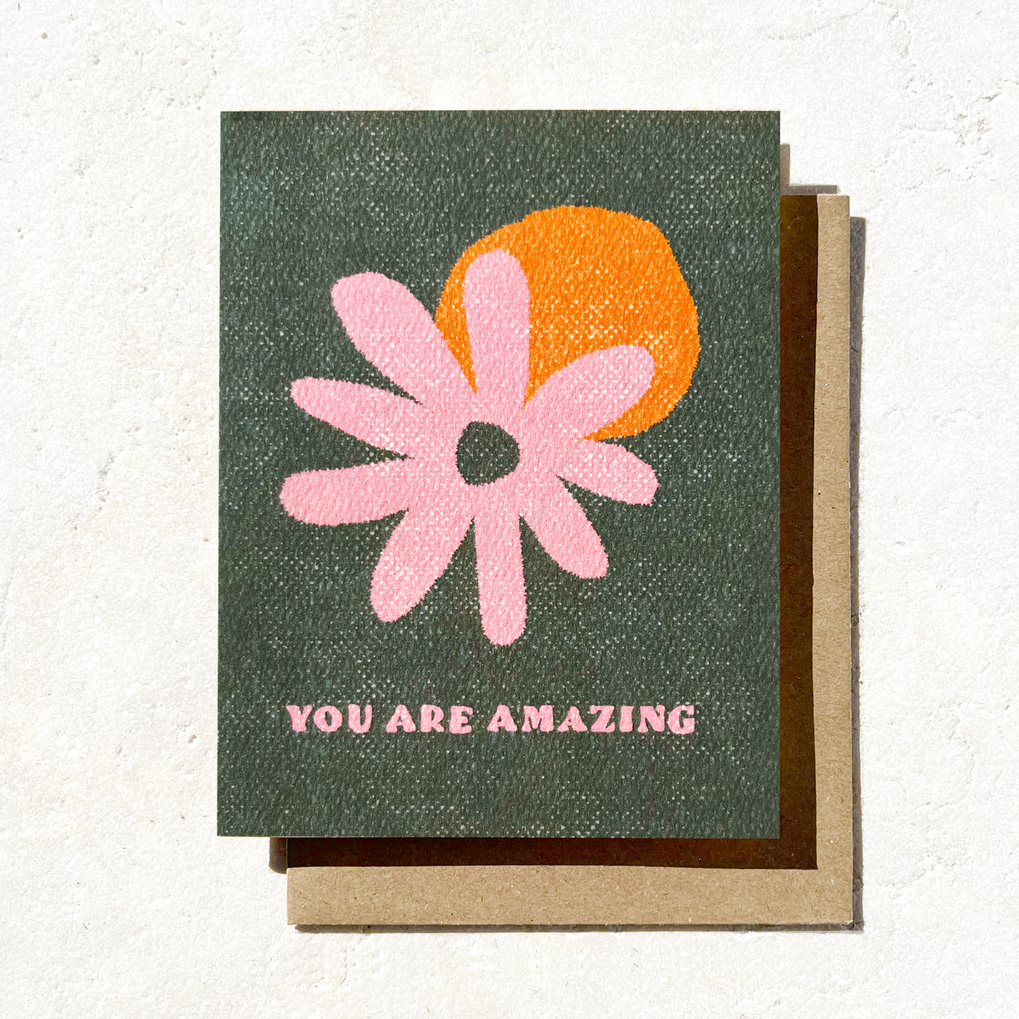 You are Amazing - Green birthday card - Fall floral card