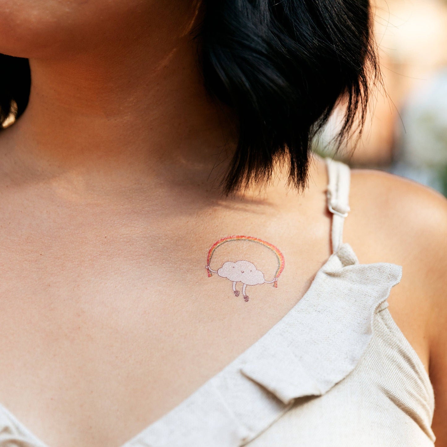 Skipping Rainbow Tattoo Pair