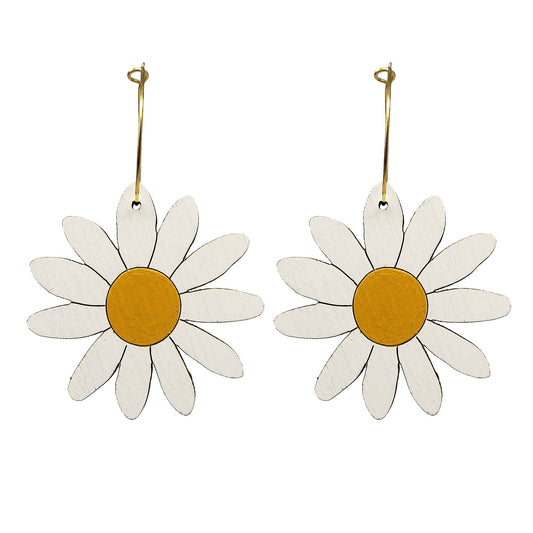 '70s Daisy Hoop Earrings