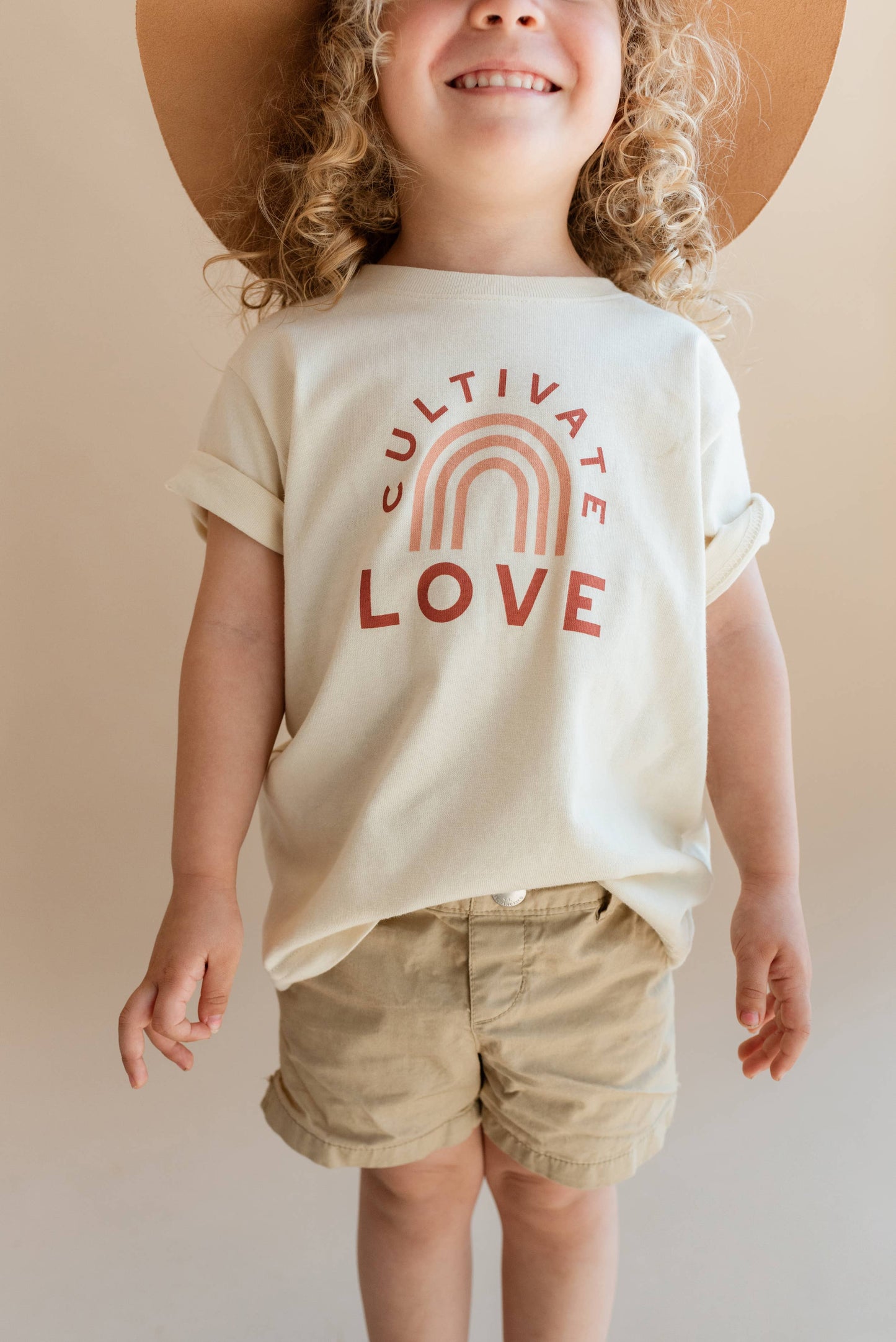 Cultivate Love kid's graphic tee, rainbow t-shirt, toddler