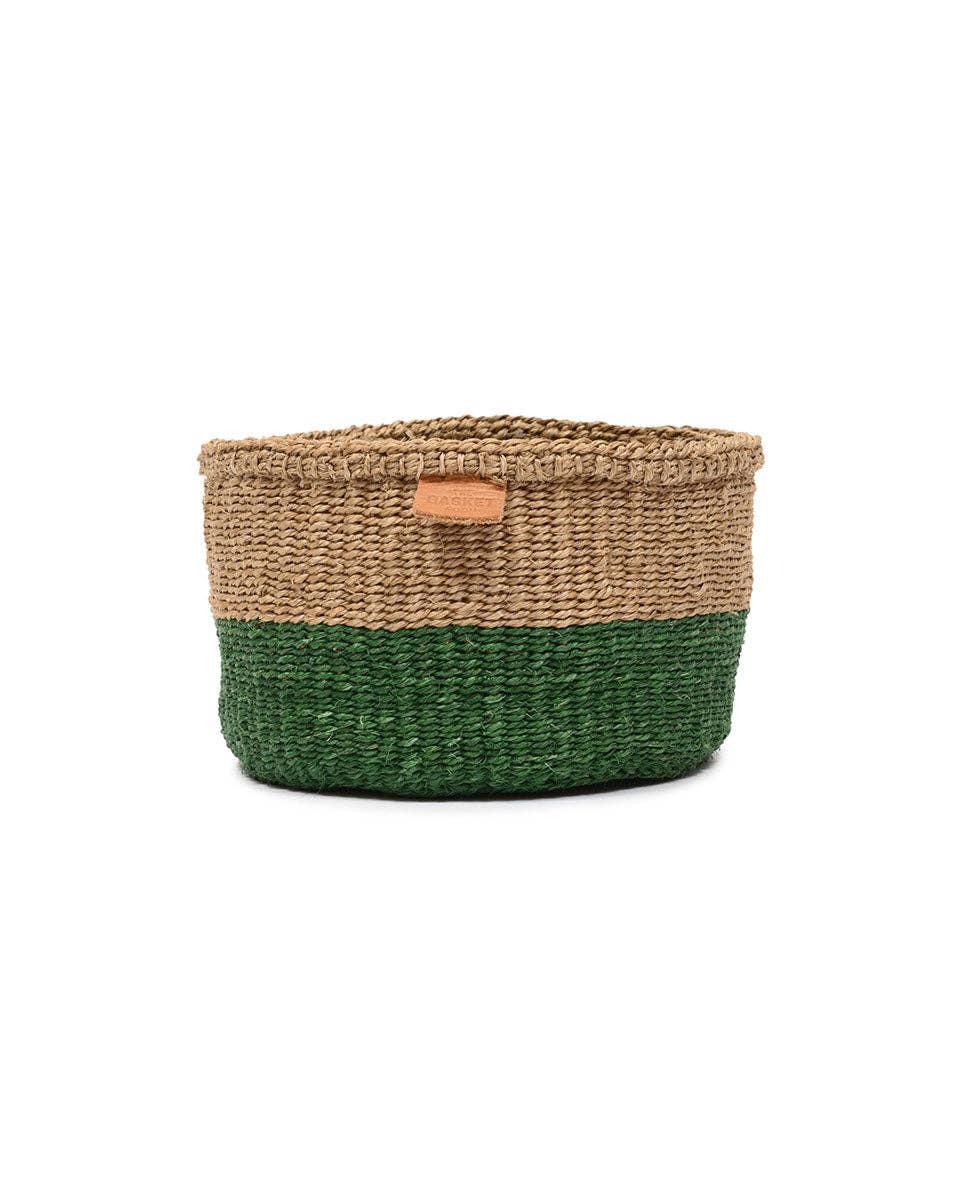 UMA: Green & Brown Duo Colour Block Woven Basket