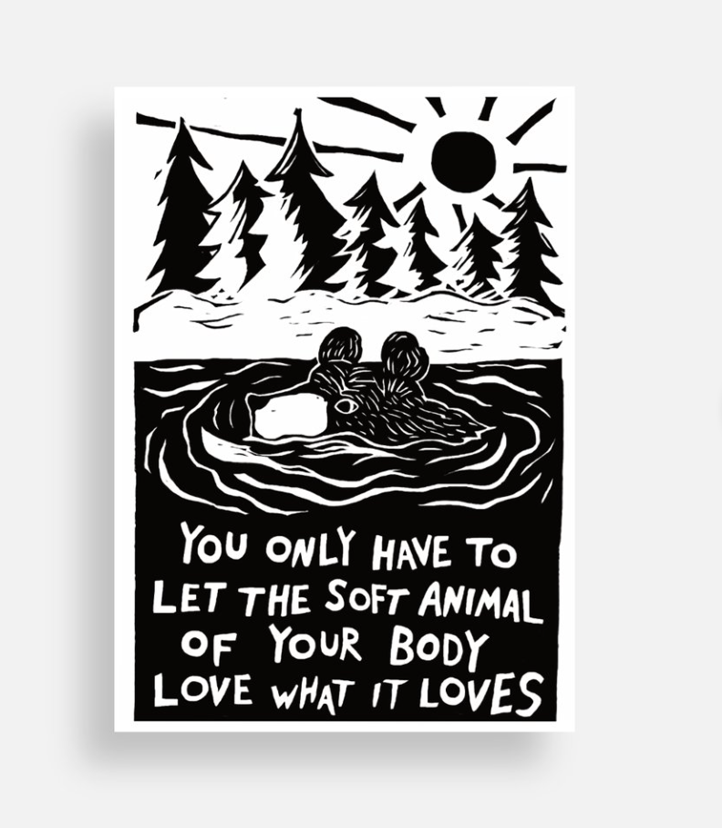 3" Vinyl Sticker - Mary Oliver bear