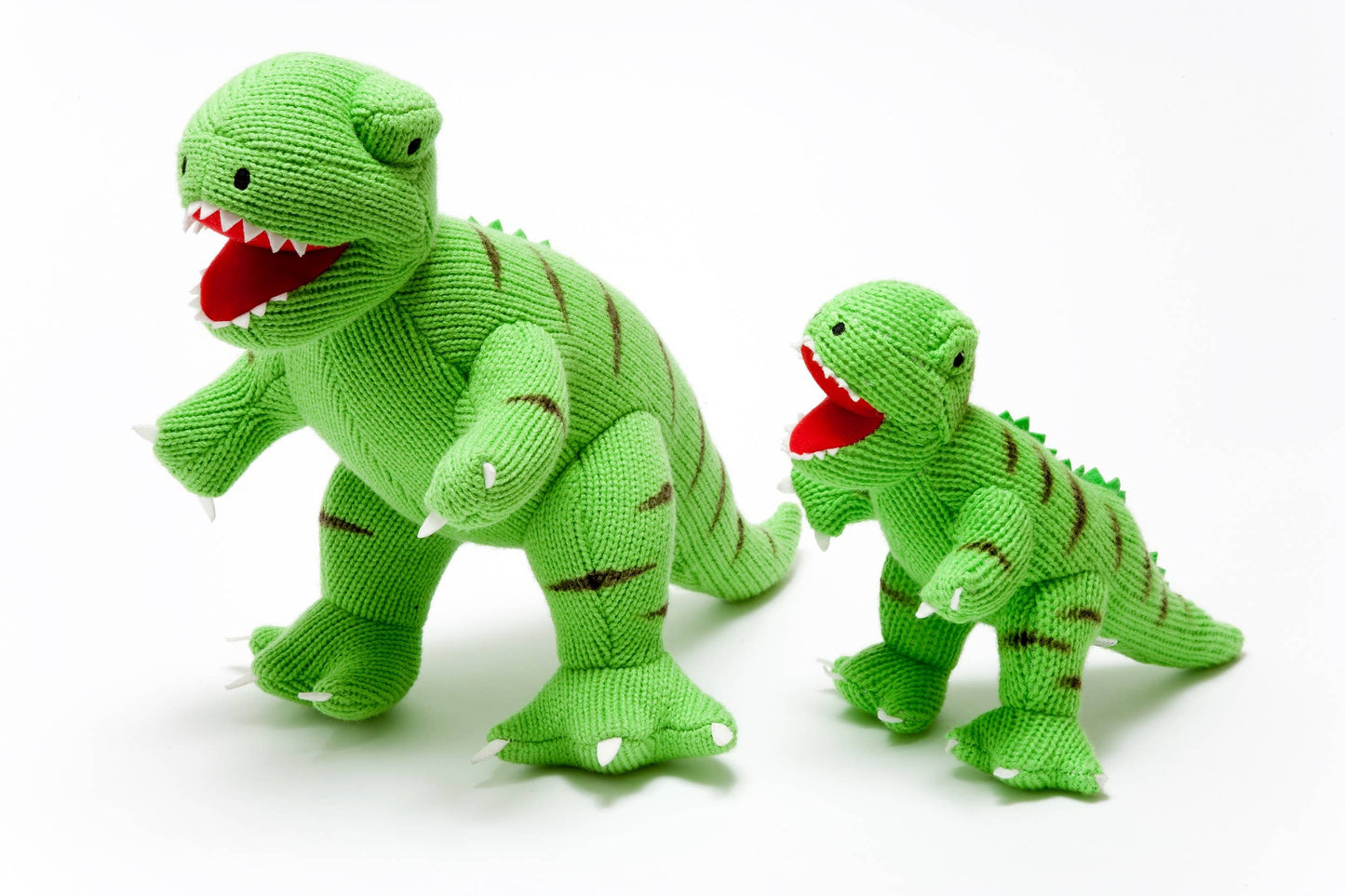 Knitted Green T Rex Dinosaur Plush Toy