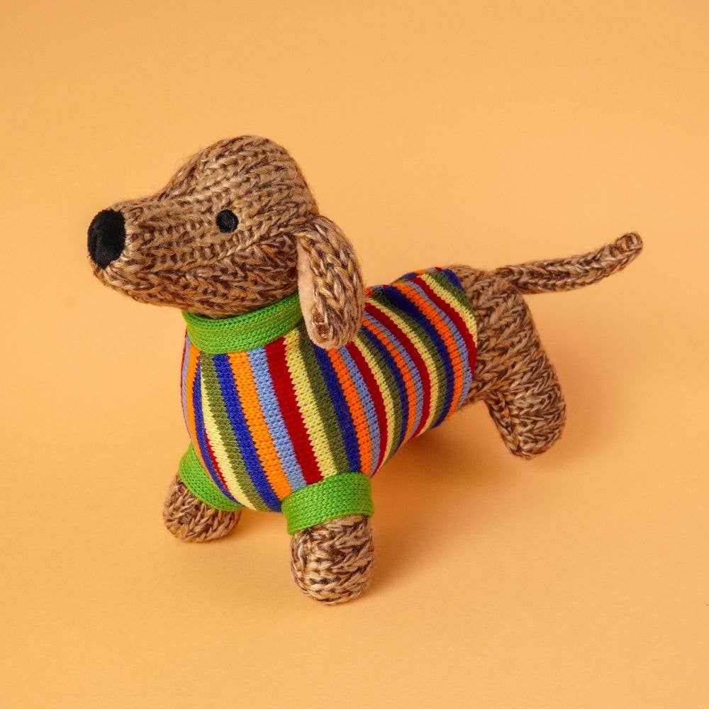 Knitted Sausage Dog Plush Toy