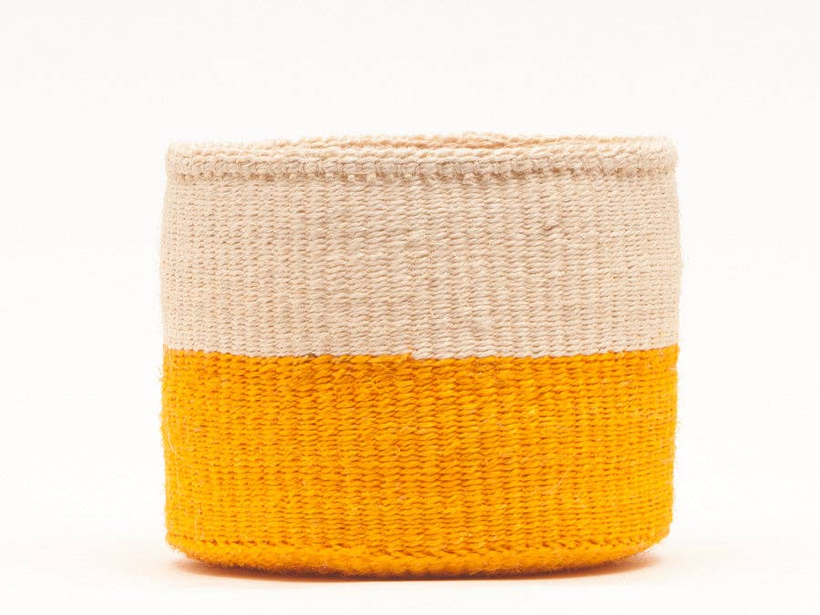 RUKIA: Orange Colour Block Woven Basket