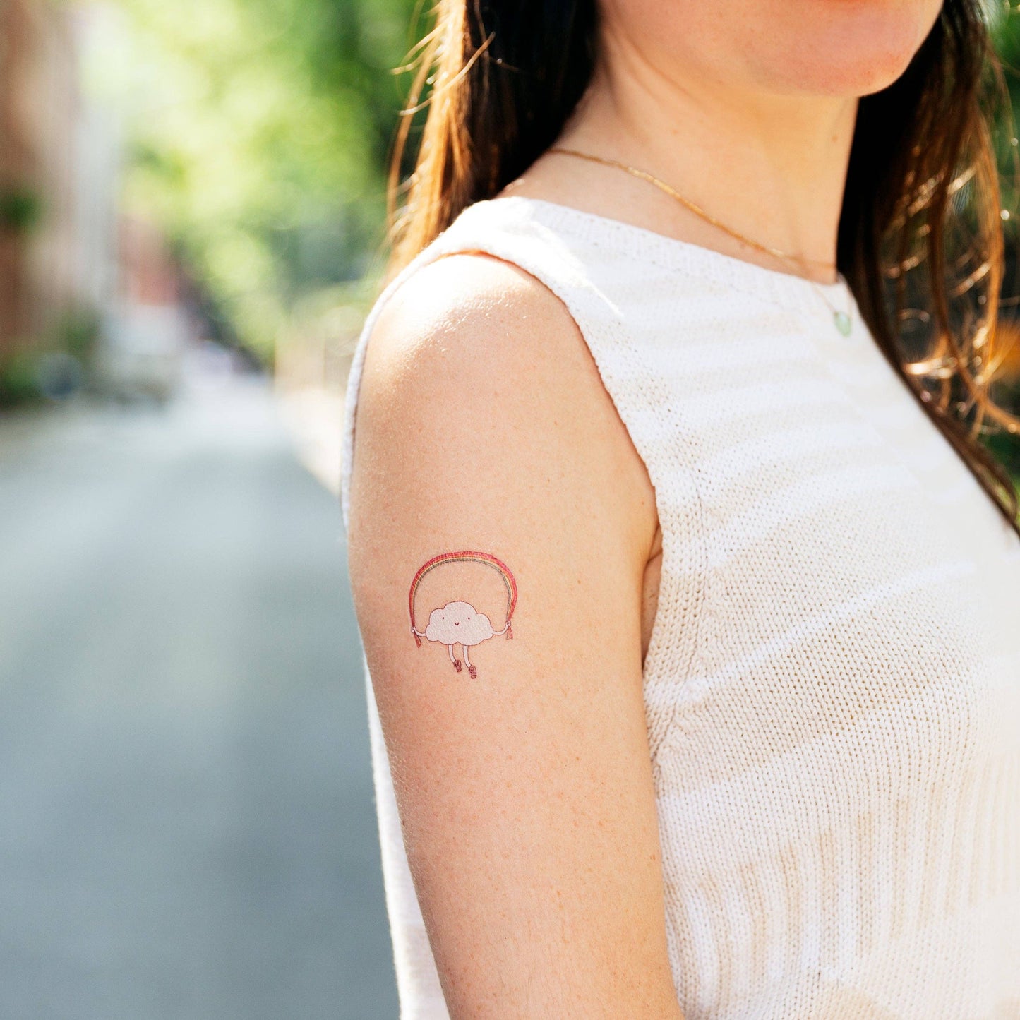 Skipping Rainbow Tattoo Pair