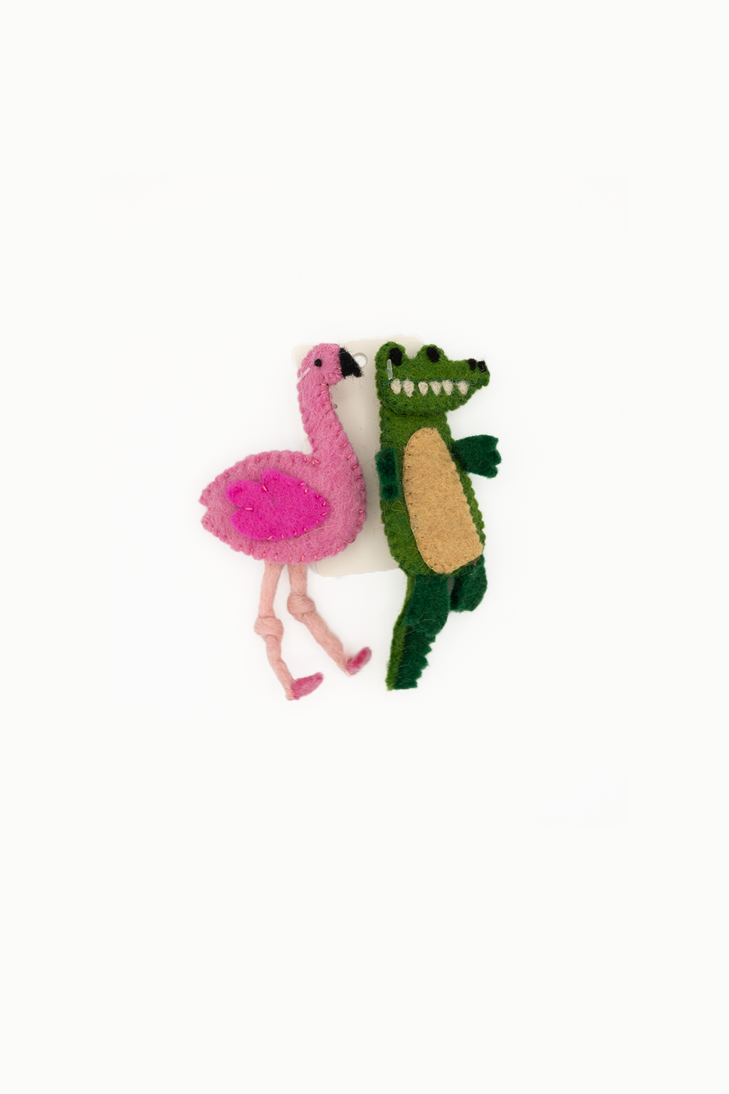 Finger Puppet -  Alligator and Flamingo (Tropical theme) 