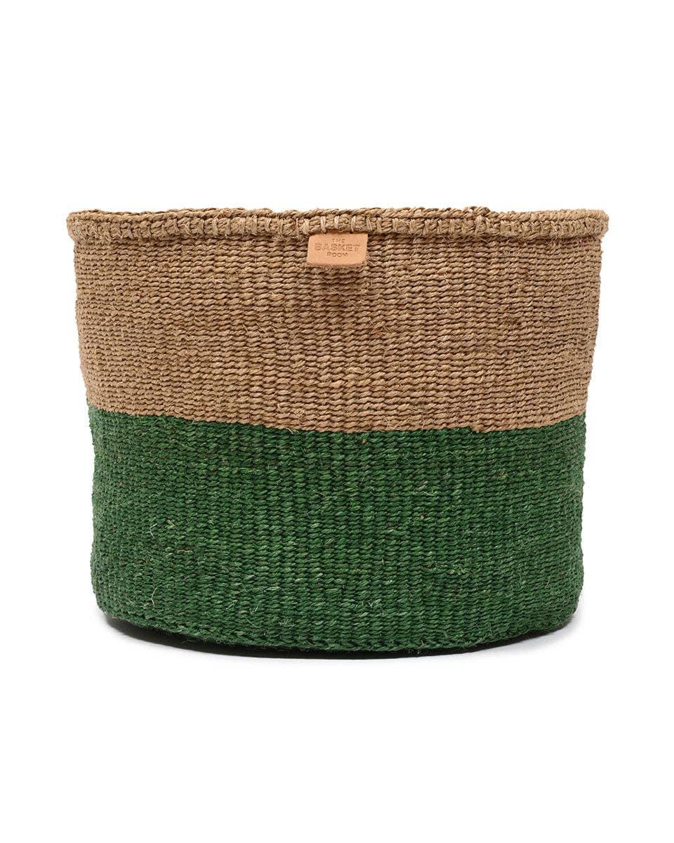 UMA: Green & Brown Duo Colour Block Woven Basket