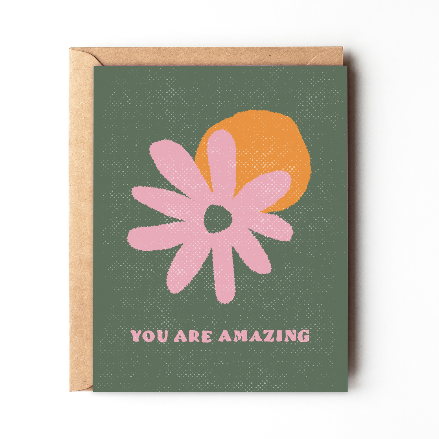 You are Amazing - Green birthday card - Fall floral card