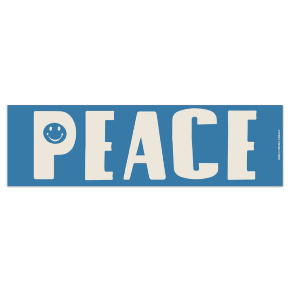 Bumper Magnet - Peace (Blue + White)