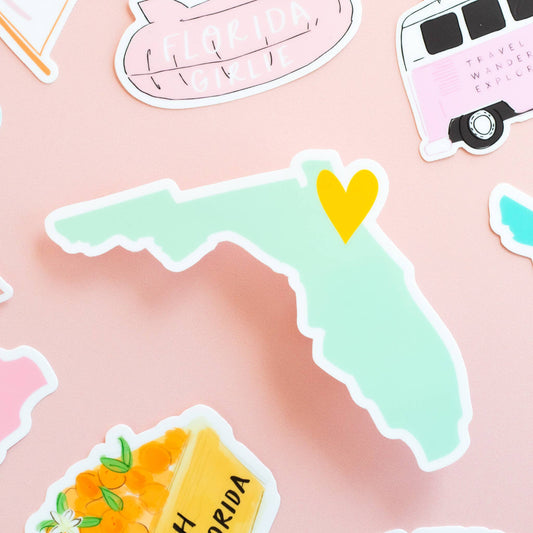 Mint Florida Heart Sticker