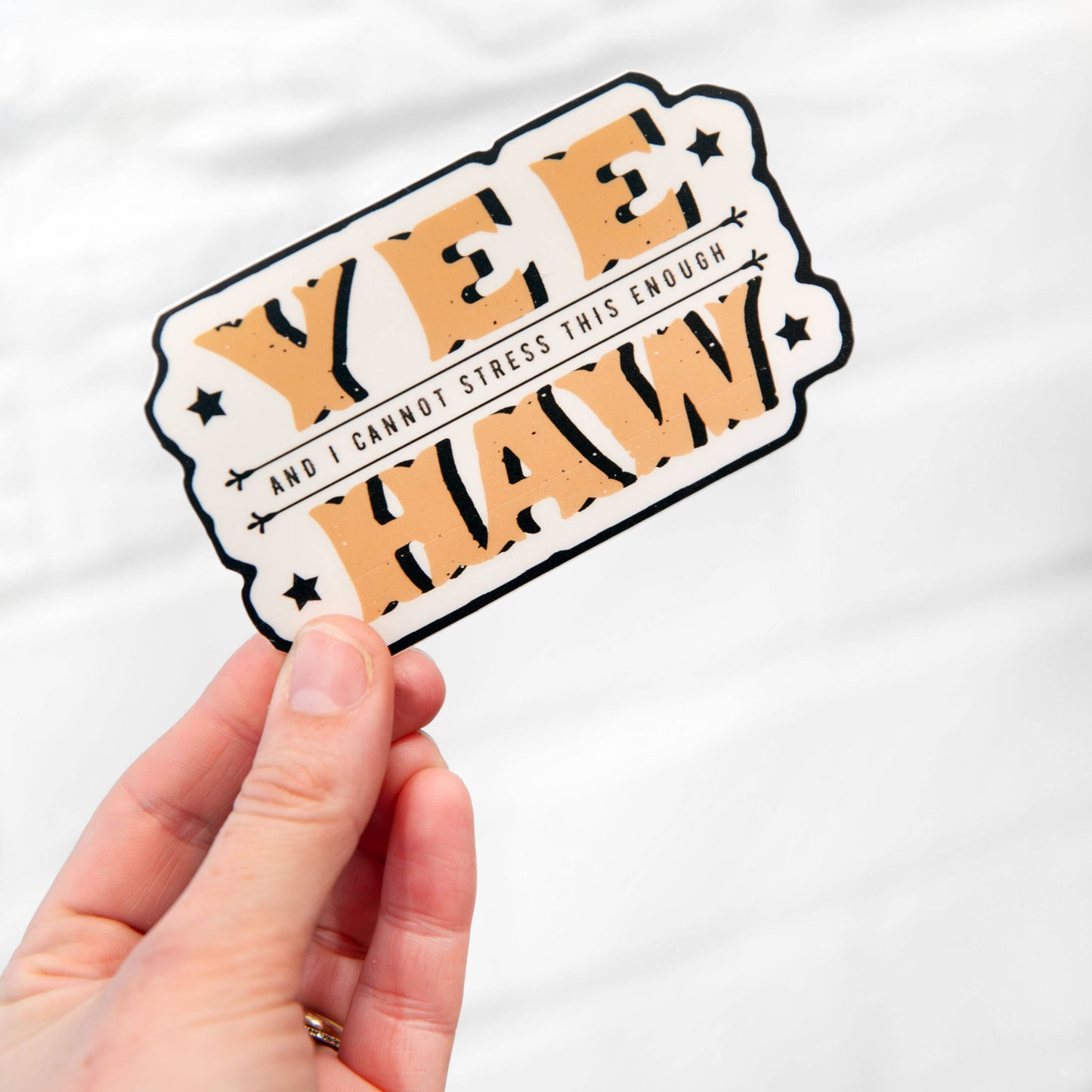 Yee and I cannot stress this enough Haw Sticker