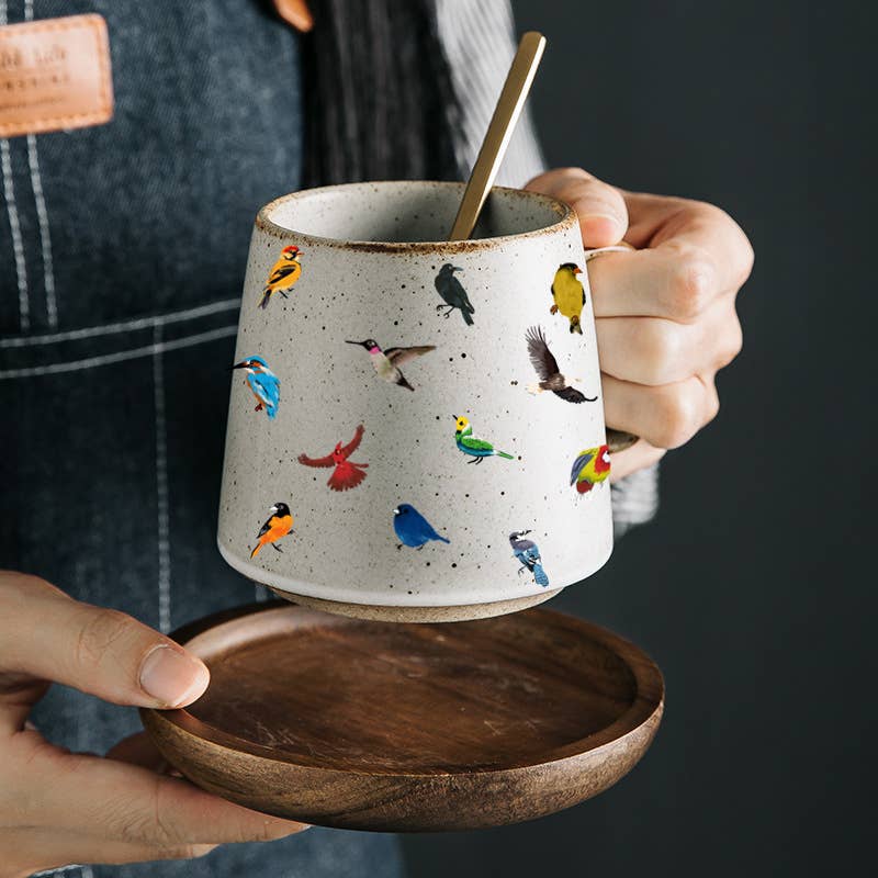 Nature's Symphony Ceramic Birdwatcher's Mug