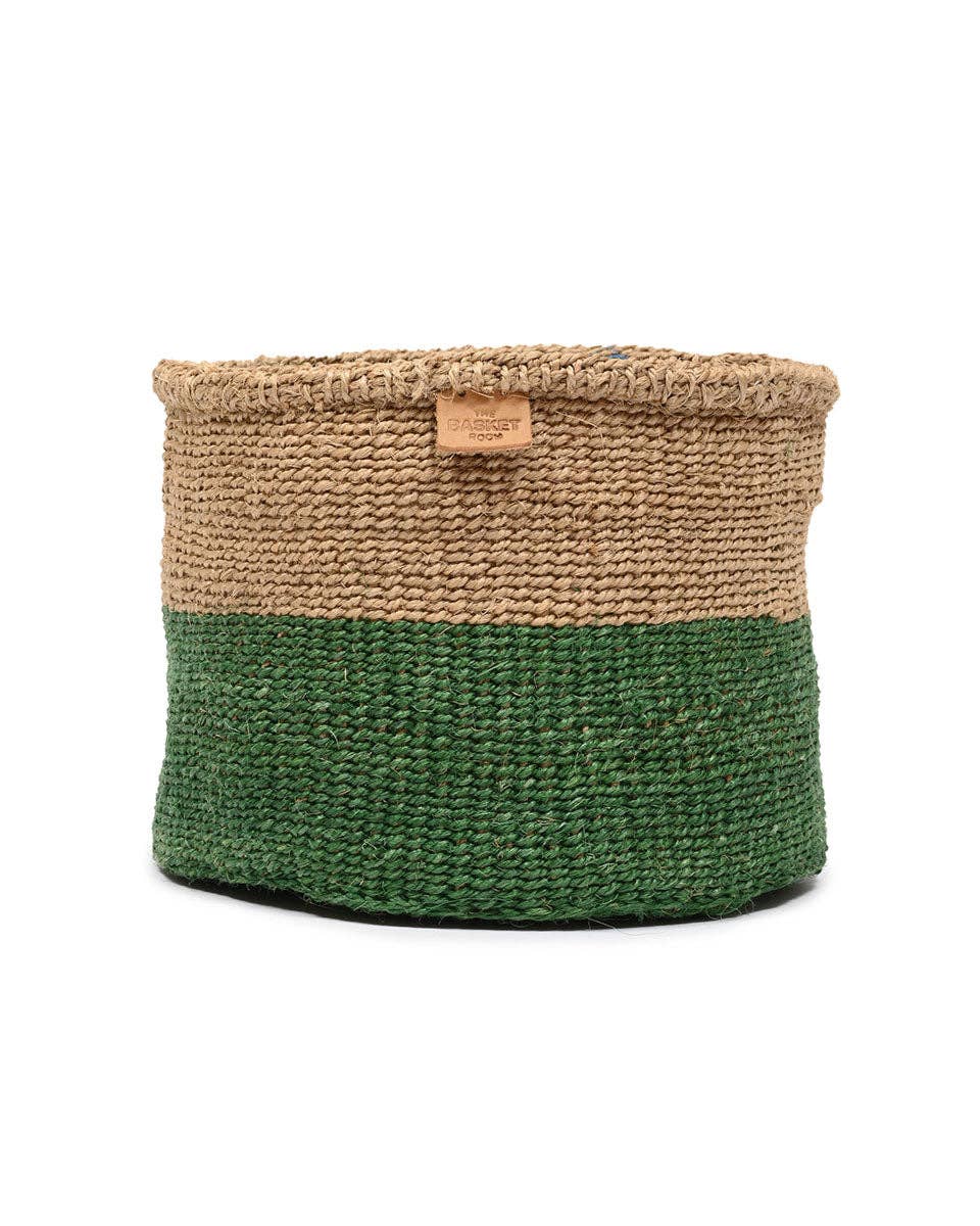 UMA: Green & Brown Duo Colour Block Woven Basket