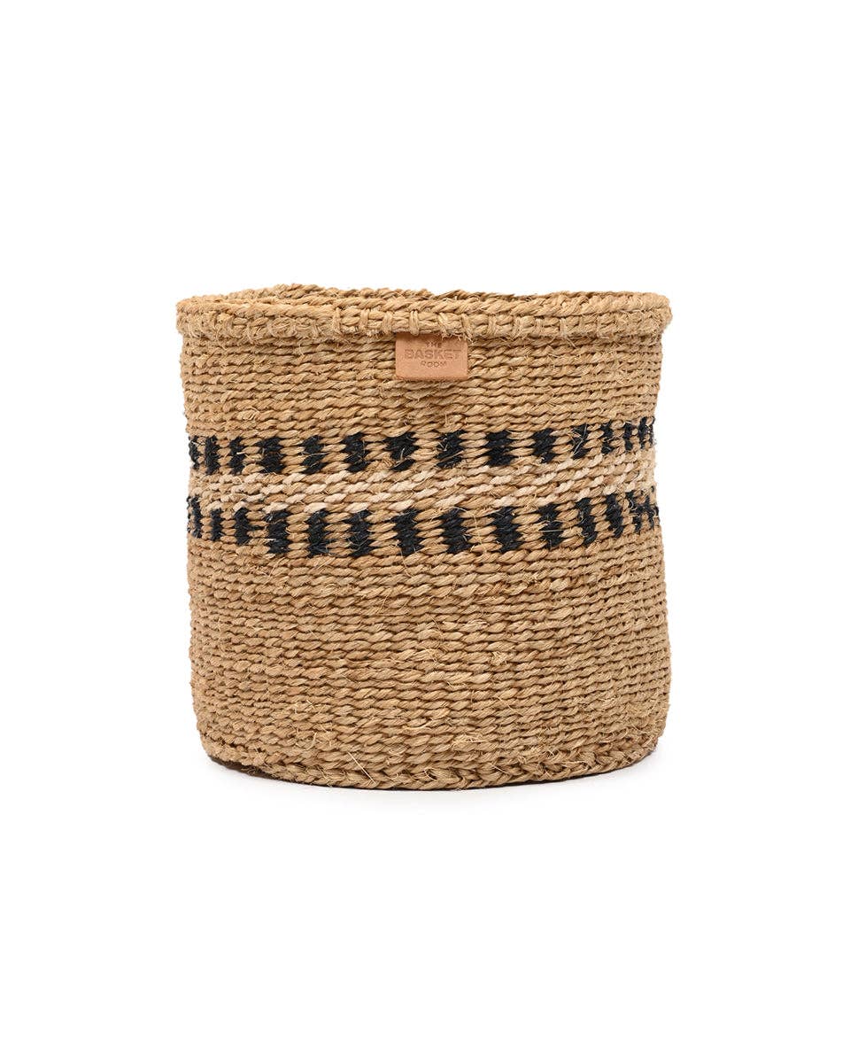 TUKIO: Charcoal Stripe Woven Storage Basket