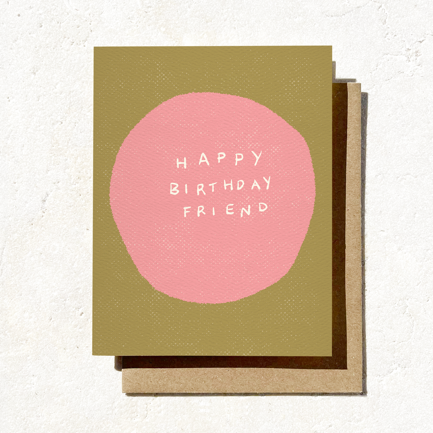 Happy Birthday Friend - Pink and Green Fall Birthday Card