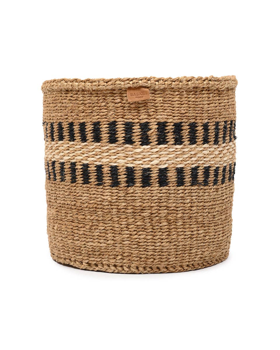 TUKIO: Charcoal Stripe Woven Storage Basket