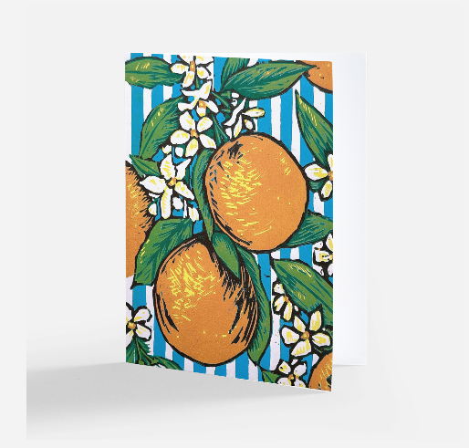 Orange Stripe Notecard Set